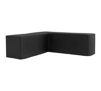 NESTLUNE L-Shaped Rattan Corner Sofa Cover Waterproof in Black | Size: 100 cm x 15 cm NESTLUNE Black 100 cm x 15 cm