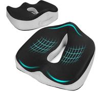 NESTLUNE Memory Foam Seat Cushion Relieves Coccyx & Back Pain in Black | Size: 100 cm x 190 cm NESTLUNE Black 100 cm x 190 cm