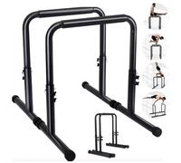 NESTLUNE Parallel Bar Dip Station Heavy Tudy Dip Bars Parallettes in Black | Size: 0-1 m NESTLUNE Black 0-1 m