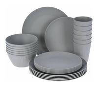 NESTLUNE Picnic Tableware 24pcs Grey Set Dinner Plate | Size: 100 cm x 15 cm NESTLUNE Grey 100 cm x 15 cm
