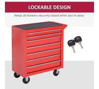 NESTLUNE Red Roller Tool Cabinet 7 Drawers Storage Chest Box | Size: 100 cm x 15 cm NESTLUNE Red 100 cm x 15 cm