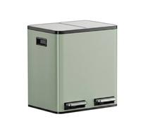 NESTLUNE Sage Green Recycling Kitchen Bin, 30L with Double Compartments | Size: 100 cm x 15 cm NESTLUNE Green 100 cm x 15 cm