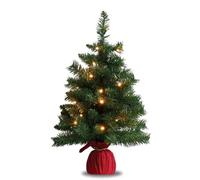 NESTLUNE Small Pre-Lit Christmas Tree 2ft With 20 Warm White LEDs in Green | Size: 100 cm x 60 cm NESTLUNE Green 100 cm x 60 cm