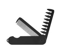 NestNook 2-in-1 Folding Comb - Portable Hair Clipper for Travel, Oil Comb, Back Comb, Wide-Tooth Texture - Black 1pc