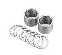 NestNook 30mm Round Flat Key Chain Rings 50 Pcs Metal Split Ring for Home Car Keys Organisation and DIY Crafts
