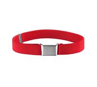 NestNook Kids Belt Adjustable Belts for Boys and Girls Elastic Stretch Belts with Silver Square Buckle (Red)