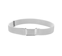 NestNook Kids Belt Adjustable Belts for Boys and Girls Elastic Stretch Belts with Silver Square Buckle (White)