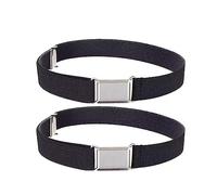 NestNook Kids Belt Adjustable Belts for Boys and Girls Elastic Stretch Belts with Silver Square Buckle (Black 2pcs)