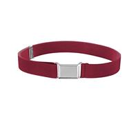 NestNook Kids Belt Adjustable Belts for Boys and Girls Elastic Stretch Belts with Silver Square Buckle (Burgundy)