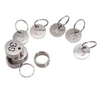 NestNook Numbered Tags with Key Ring Stainless Steel Circle Tags for Lockers, Dorms - Numbers 1 to 80