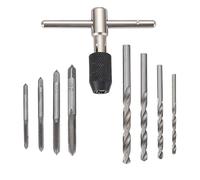 NestNook T-Handle Ratchet Tap Adjustable Tap Threading Wrench Drill Bit Set M3 M4 M5 M6 Metric Metal Hand Thread Taps for Tap and Die Sets