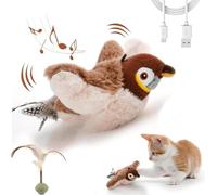 Nestoly Cat Toy, Nestoly Bird Cat Toy, Interactive Chirping & Flapping Toys for Pets, Flying Simulation Electric Sparrow, With Automatic Obstacle Sensor, Lifelike Chirp Tweet, for Indoor Cats (1PC)