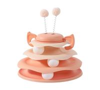 Nestoly Interactive 3-Layer Cat Toy, Self-Play Activity Toy, For Indoor Cats to Stay Active and Exercise (Pink)
