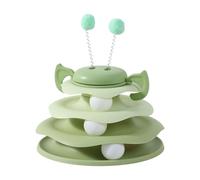 Nestoly Interactive 3-Layer Cat Toy, Self-Play Activity Toy, For Indoor Cats to Stay Active and Exercise (Green)