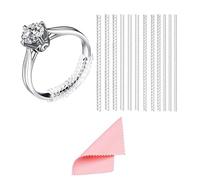 NESTOOK 12 Pack Ring Size Adjuster for Loose Rings, Ring Sizer, Fitter for Rings Too Big, Spiral Coil, Invisible Ring Size Adjuster, Resizer Tightener with Polishing Cloth