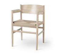 Nestor Dining Chair w. Armrests Matt Lacquered Oak/Paper Yarn
