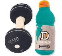 Nestpark Fitness Funny Dog Toys - Doggyade and Doggy Dumbbell Workout Parody Cute Dog Toys - 2 Pack (Workout Pack)