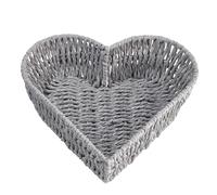 NESTRE Heart Shaped Basket - Rattan Handmade Woven Storage Basket, Fruit & Vegetable Storage, Black