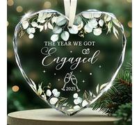Nestura Engagement Ornament 2025, Crystal Heart Ornament 2025 - The Year We Got Engaged, Unique Engagement Gifts for Couples Newly Engaged, Fiance & Bride to Be