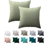 Nesture Cushion Cover 80 x 80 cm, Set of 2 - Pillowcases 80 x 80 cm Sage Green, 100% Microfibre Cushion Covers with Zip, Soft and Non-Iron