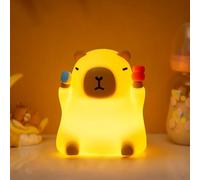 NesveCit Capybara Night Light, Baby Night Light Kids with 0.5H Timer, Rechargeable Cute Night Lamp Touch Control, Silicone Light Cute Animal Night Lamp, Toddler Nursery Light for Children, Gift