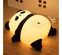 NesveCit Updated Snoring Panda Baby Night Light Kids with Timer, Girls Baby Night Light Newborn Touch Night Lamp, Rechargeable Cute Lamp Toddler Night Lamp for Children Nursery