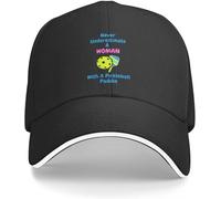 NESYUFF Baseball Cap Snapback Sun Hat Never Underestimate A Woman with A Pickleball Paddle Funny Pickleball Baseball Cap Beach Bag Sports Cap Women's 2025 Men's for Men Women Multicoloured