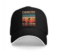 NESYUFF Baseball Cap Snapback Sun Hat Pure Color Dad Hats for Men Chemical Visor Baseball Caps Visor Cap Science is Like Cooking Just Don't Lick The Spoon for Men Women Multicoloured