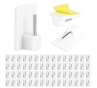 Net Curtain Hooks 60 PCS Self Adhesive Curtain Hooks Self Adhesive Hook for Net Curtains for Bathroom, Bedroom, Kitchen (White Square)