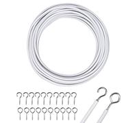 Net Curtain Wire 10M Curtain Wire White Curtain Wire with Curtain Hooks and Eyes Curtain Cable string Curtain Cord for Curtain Rod Hanging Curtain Clothes Net Curtain Fixings Bathroom Accessories