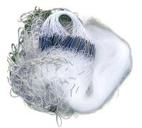 Net Gillnet 50M White Silk Fishing Gill Nets Monofilament Gear Accessories Trap Network 3-Layer Fishnet Plastic Float(1.5mx50m (cell 4cm))