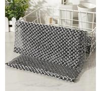 Net Grid Loofah Sponge for Kitchen and Bathroom Use - Soft Textured Cleaning Pad with Black and White Design, Reusable and Eco-Friendly Scrubber for Dishes, Sinks, and Countertops