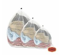 Net Laundry Bags 40-60 cm 3 different sizes, 3 Pcs Mesh Laundry Bags, for Delicates, Bra, Socks, Baby Clothes, Durable Washing Machine bag, Reusable Delicate Laundry Bag with Drawstring