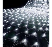 Net Lights Outdoor, 880 LED 6m X 4m Christmas Mesh Waterproof, Decorations with 8 Modes for Bushes, Garden, Yard(Cool White,3m x 2m 320led)