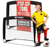 NET PLAYZ - Set of 2 Foldable Football Goals - 120 x 90 x 90 cm - Football Goal Pop Up for Garden - Foldable Football Goal for Children and Adults (2 Pieces)