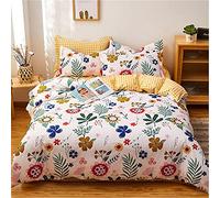 Net red All Cotton Four Piece Set of Pure Cotton Sheet Quilt Cover Fitted Sheet Single Bed Three Piece Set of Bedding 1. 8 m Bed-5 (Color : 4) (4)