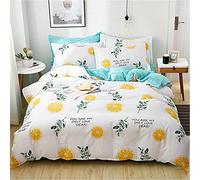 Net red All Cotton Four Piece Set of Pure Cotton Sheet Quilt Cover Fitted Sheet Single Bed Three Piece Set of Bedding 1. 8 m Bed-5 (Color : 4) (3)