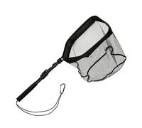 Net Rubber Fish Landing Rod EVA Handle Aluminum Alloys Dip Fish with Elastics and Carabiner Fly Fishing