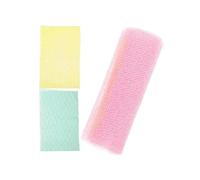 Net Sponge 3Pcs Pink Green Yellow Exfoliating Net Bath Sponge Back Scrubber Body Washing Cloth Foldable Lightweight Bathing