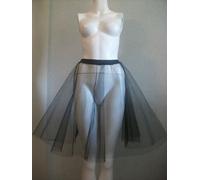 Net Underskirt 1950s1960s ROCK AND ROLL JIVE WHITE / BLACK STIFF NETTING SKIRT / PETTICOAT (Women: 8-10, Black)