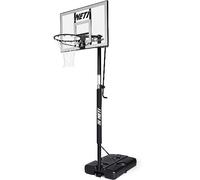 NET1 | Premium Height Adjustable Full-Size Regulation Portable Basketball Backboard System For Adults | Ultra Durable 18" Solid Steel Hoop | Padded Pole