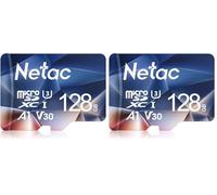 Netac 128GB MicroSDXC Memory Card, Micro SD Card R/W up to 100/50MB/s, TF Card 4K Full HD Video Recording, UHS-I, C10, U3, A1, V30, for Camera, Smartphone, Security System, Drone, Dash Cam (Pack of 2)