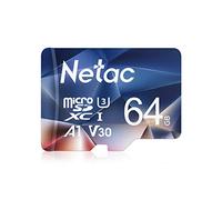Netac 64GB MicroSDXC Memory Card, Micro SD Card R/W up to 100/30MB/s, TF Card 4K Full HD Video Recording, UHS-I, C10, U3, A1, V30, for Camera, Smartphone, Security System, Drone, Dash Cam
