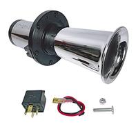 Netagon 12v Vintage Loud Sound Trumpet Klaxon Horn for Car Van Truck Motorcyle Bike Camper Pickups (Chrome)