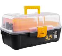 Netagon 16" Large Plastic Tool Diy Craft Box Chest Cantilever Storage Box With 3 Storey Trays
