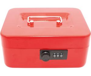 Netagon 3-Digit Combination Home Office Cash Document Safe Box With Coin Tray- Red