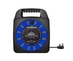 Netagon 4 Socket Extension Lead Cable Reel | 13A 4 Gang Plug | Thermal Cut Out, Heavy Duty, Outdoor Extension Lead, Ideal for DIY, Workshop, Garden, Home Use (Handbag Extension Reel, 20M)