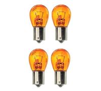 Netagon 4 X 343 12V 21W BA15S Indicator Bulbs Orange Amber 382Y Straight Level Pin Car Light - Replacement Automotive Signal Lamps - 4 - Pack