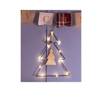 Netagon Battery Powered Metal Christmas Silhouette With LED String Lights in Black Netagon Black