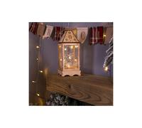 Netagon Battery Powered Pre-Lit Wooden Christmas Lantern in Brown Netagon Brown